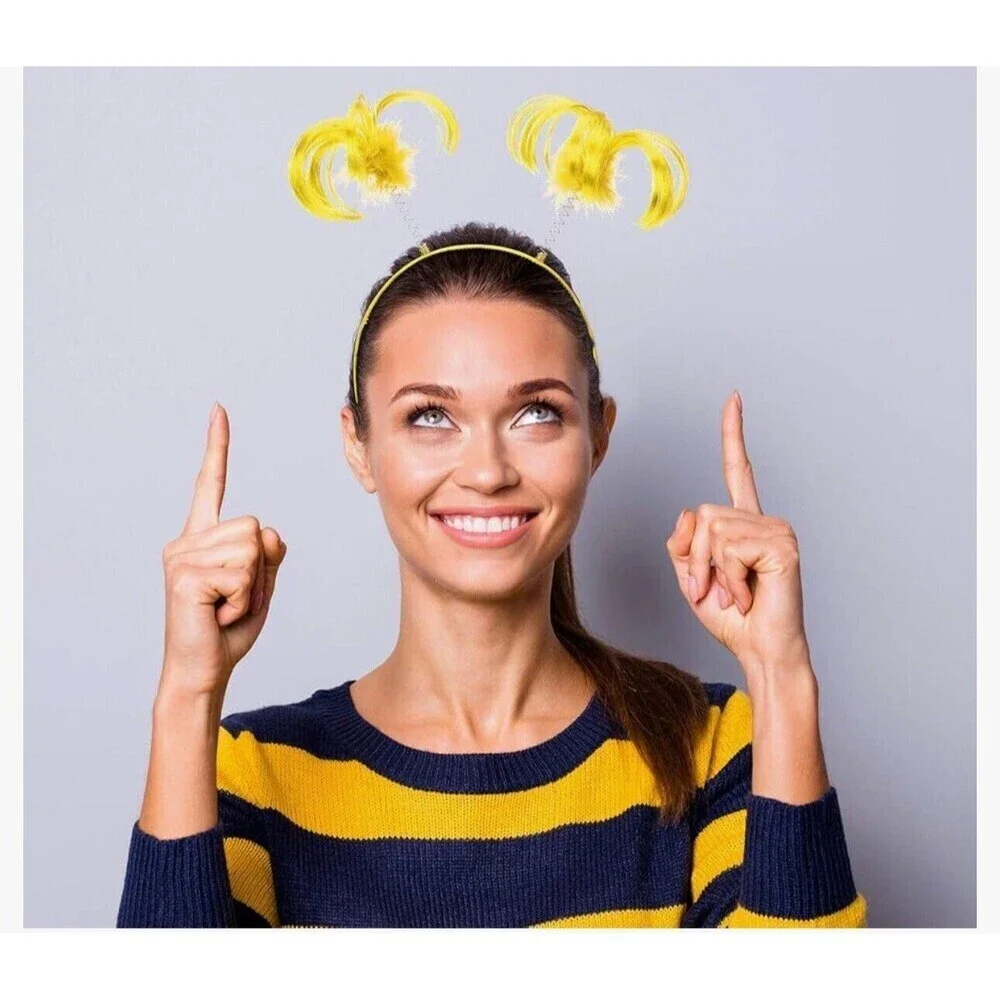 3 Pieces Ponytails Headband Faux Feather Ponytails Headband Halloween Costume